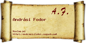 Andrási Fodor névjegykártya